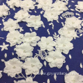 White 3D Flower Lace Embroidery Fabric